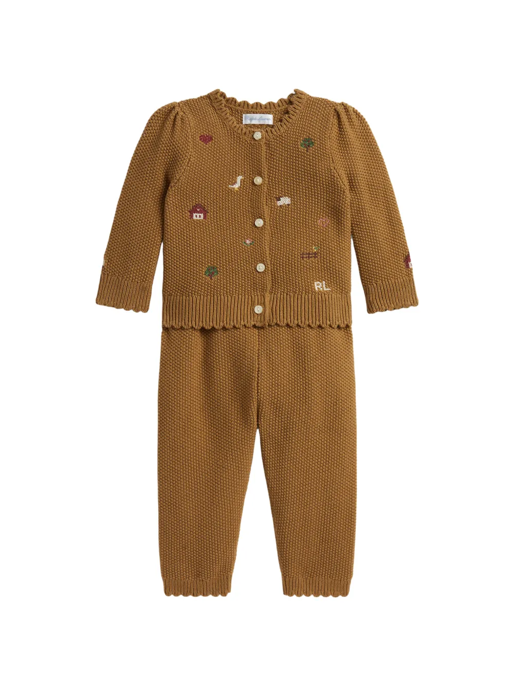 POLO RALPH LAUREN KIDS Tuta sportiva con ricamo - Toni neutri