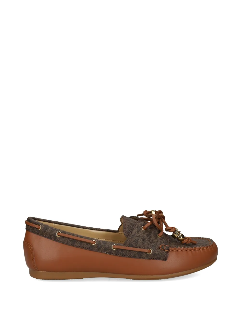 Michael Michael Kors Fallon monogram tie loafers - Marrone