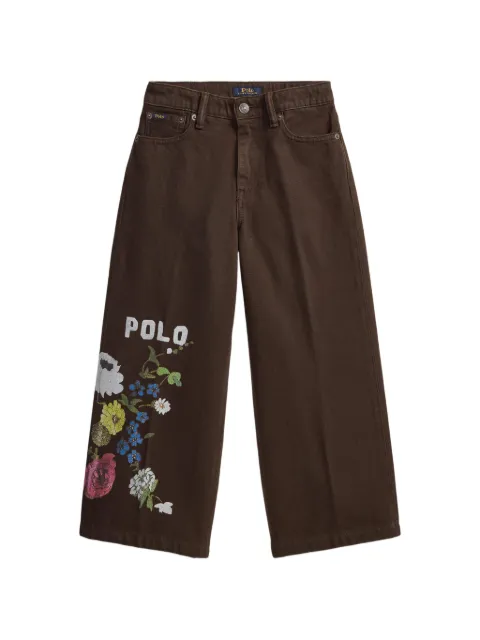POLO RALPH LAUREN KIDS floral-print wide-leg jeans