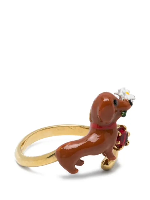 LES NEREIDES dog-embellished ring
