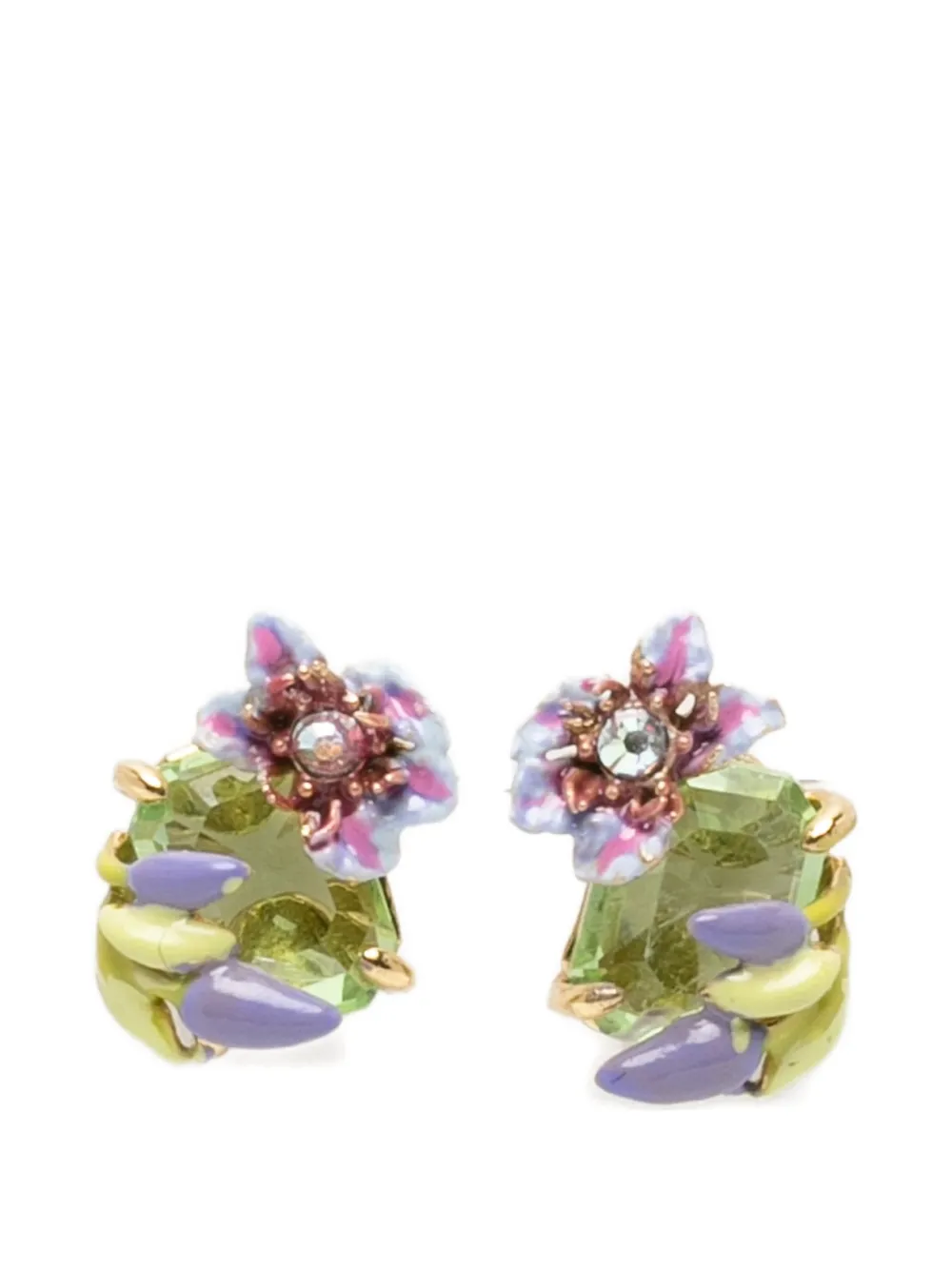 LES NEREIDES flower-motif earrings - Gold