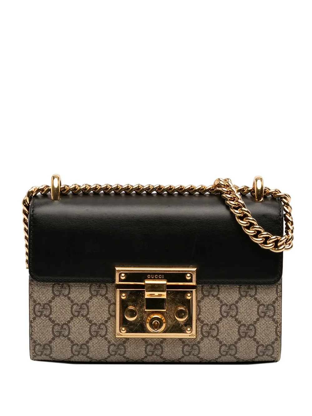 Gucci Pre-Owned 2016-2026 Small GG Supreme Padlock crossbody bag - Marrone