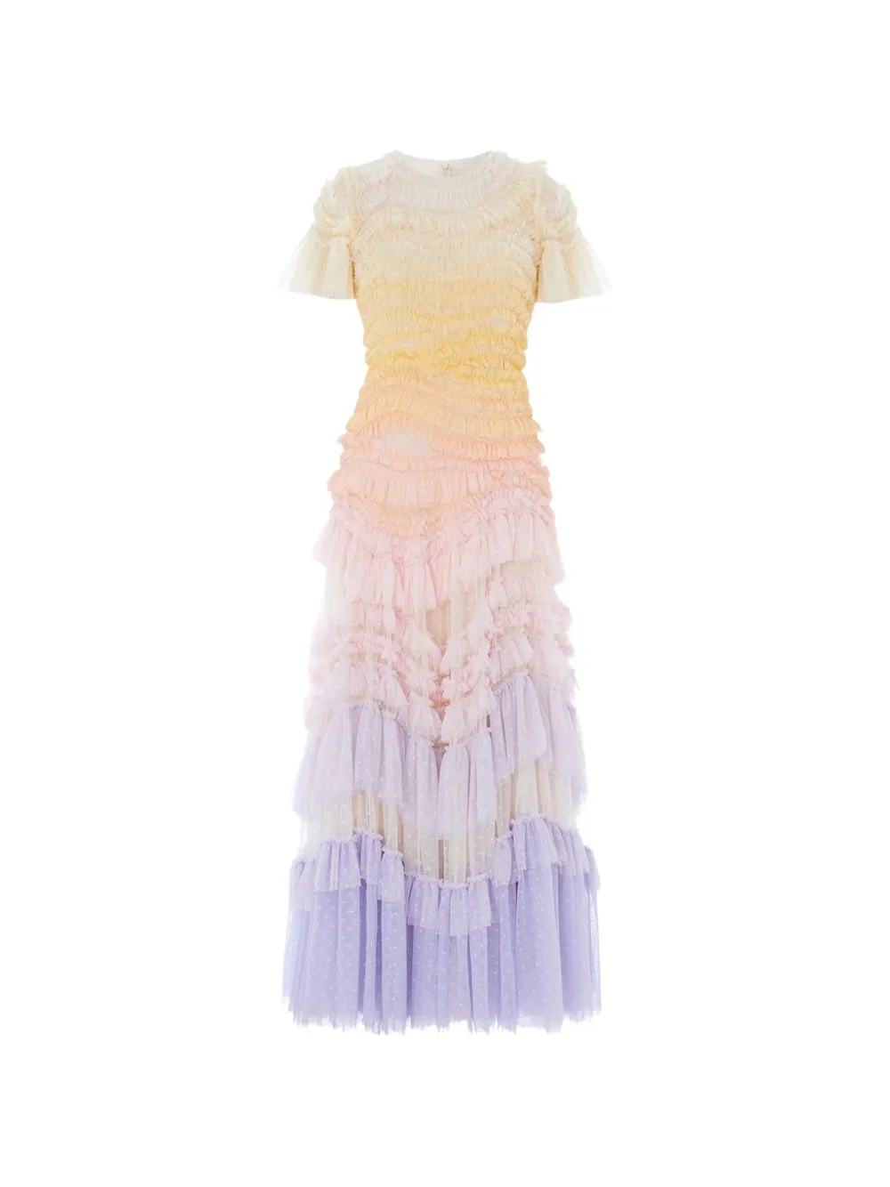 Needle & Thread Wild Rose Ombre short-sleeve maxi dress - Viola