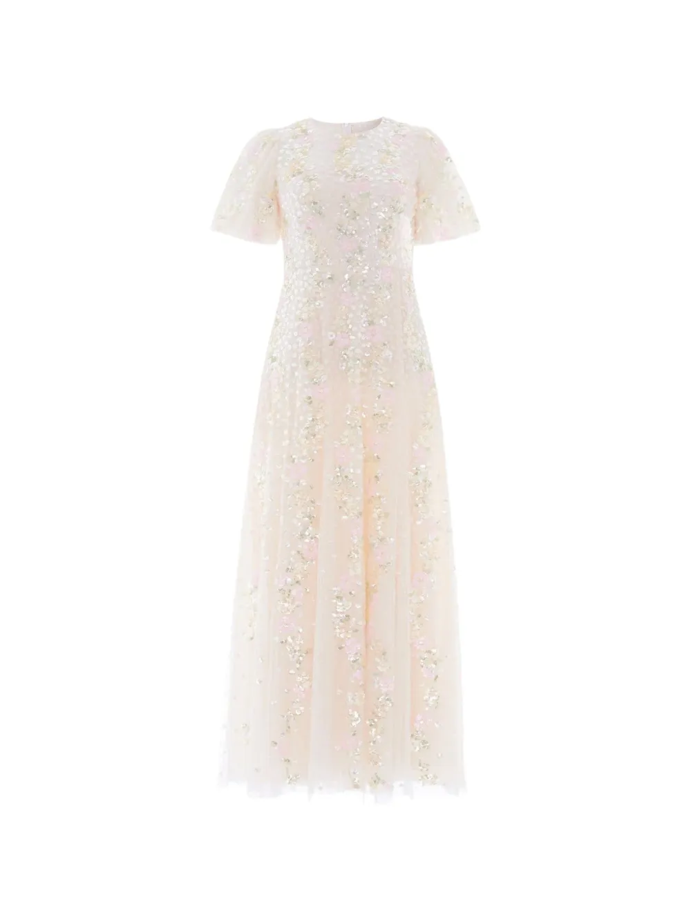 Needle & Thread Confetti round-neck maxi dress - Toni neutri