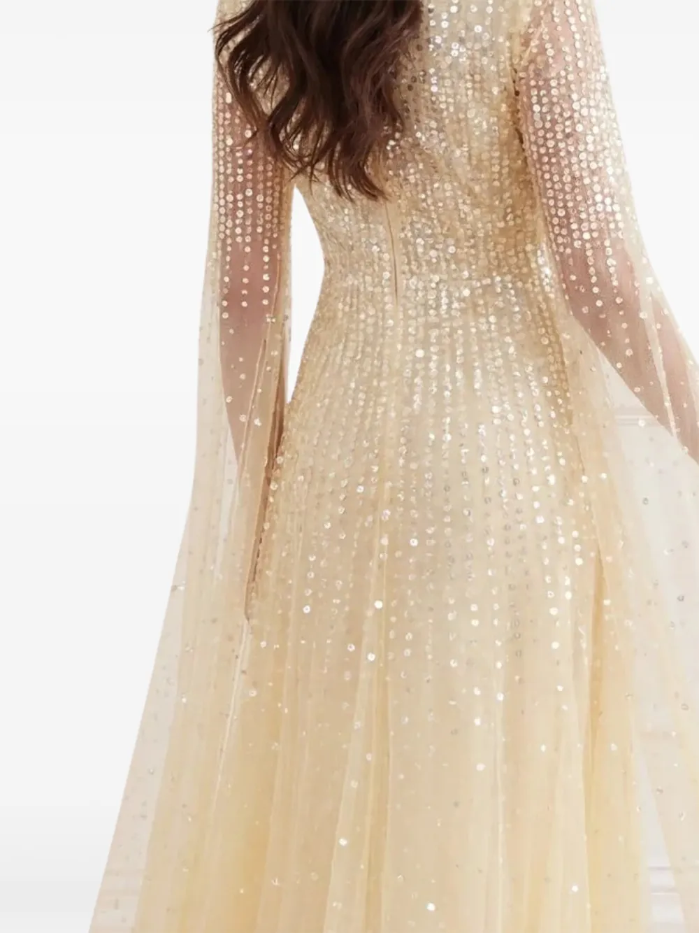 Needle & Thread Moonlight sequined V-neck dress Geel