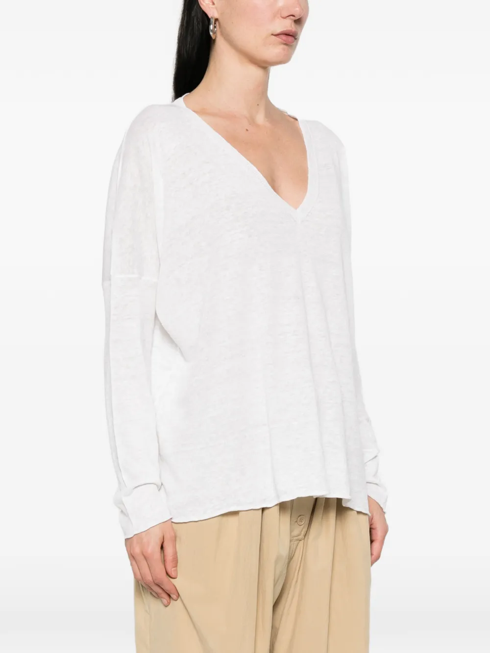  Beyou V-neck Sweater - White 