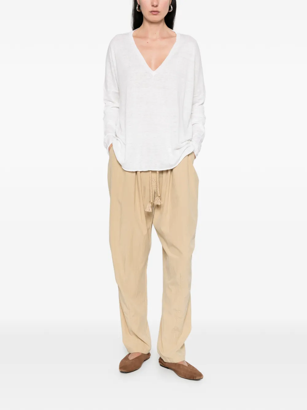  Beyou V-neck Sweater - White 