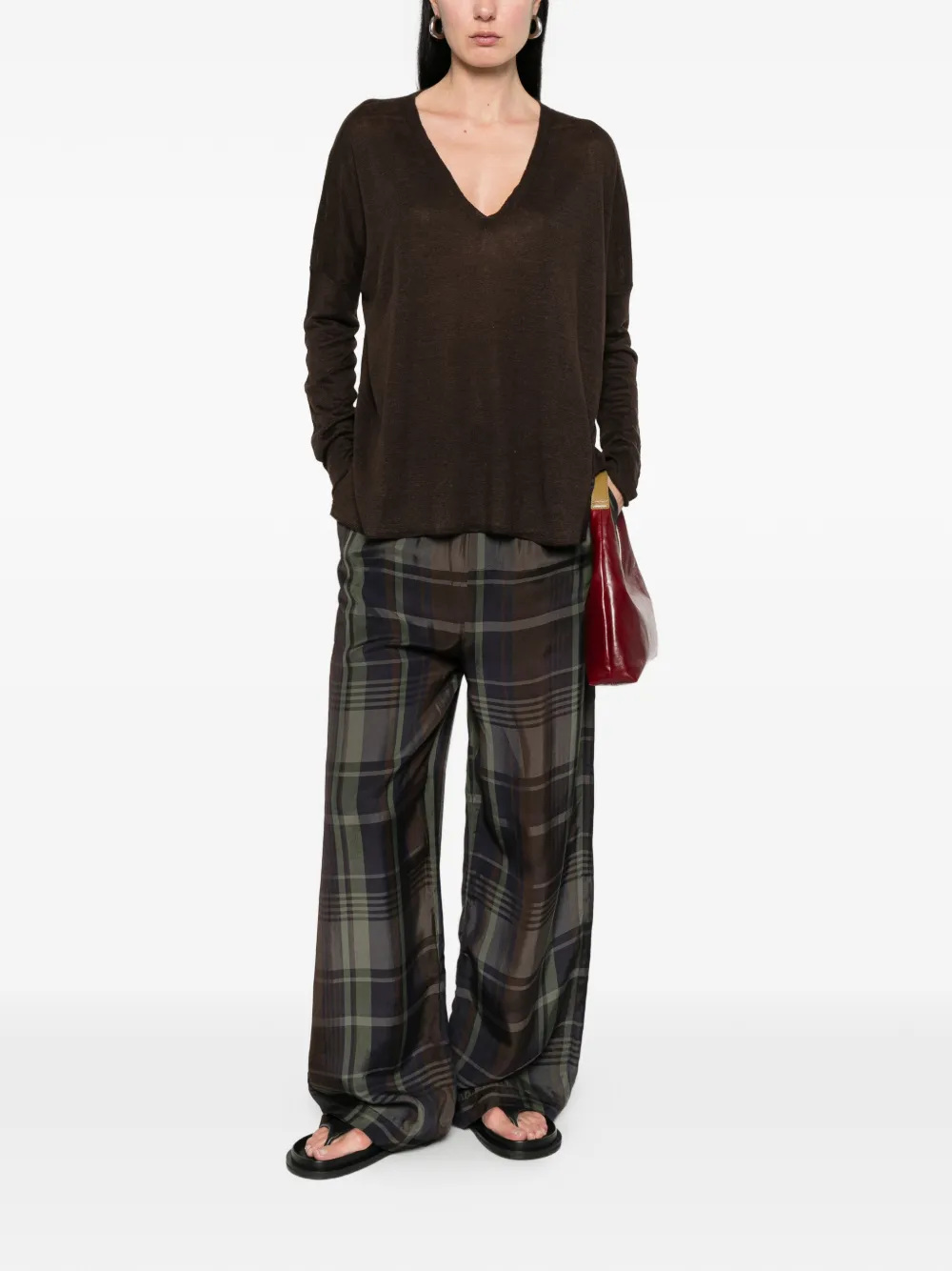  Beyou V-neck Sweater - Brown 