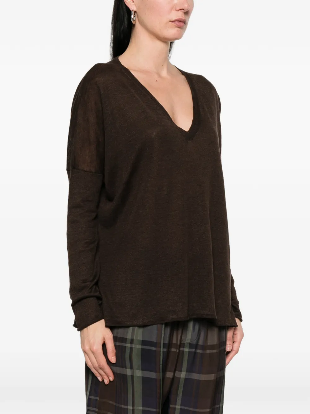  Beyou V-neck Sweater - Brown 