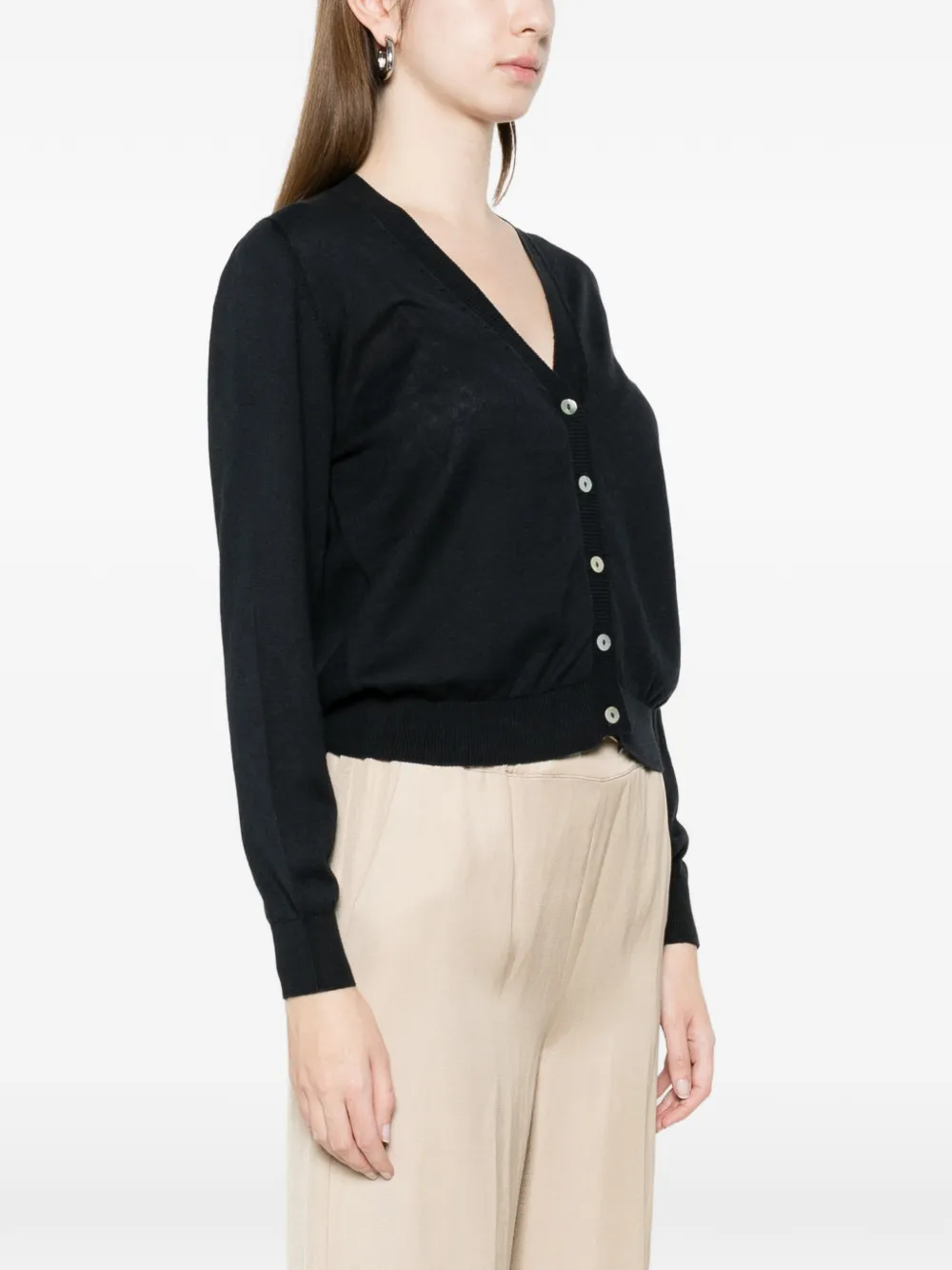  Beyou V-neck Buttoned Cardigan - Black 
