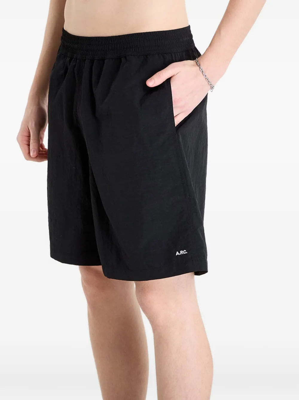  A.p.c. Back-pocket Swim Shorts - Black 