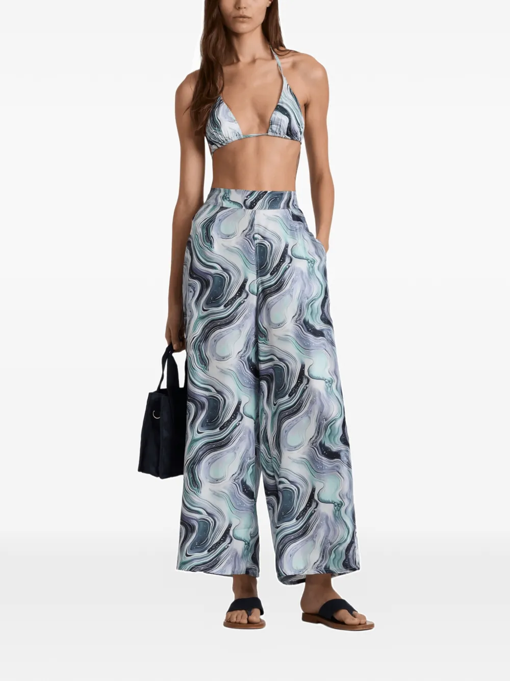 Vilebrequin Broek met wijde pijpen Blauw