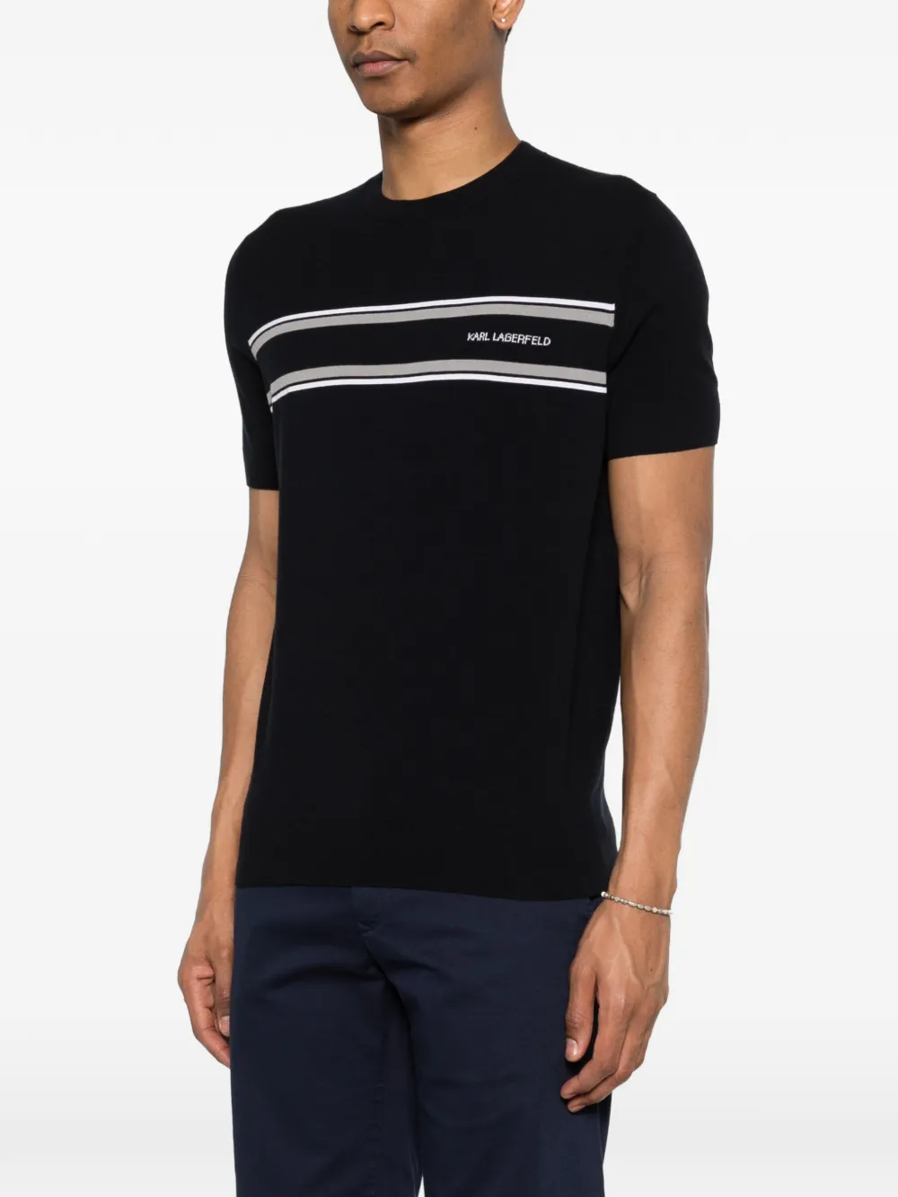 Karl Lagerfeld Gestreept T-shirt Blauw