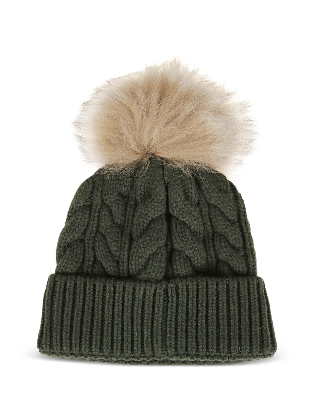  Moncler Grenoble Cable-knit Pompom Beanie Hat - Green 