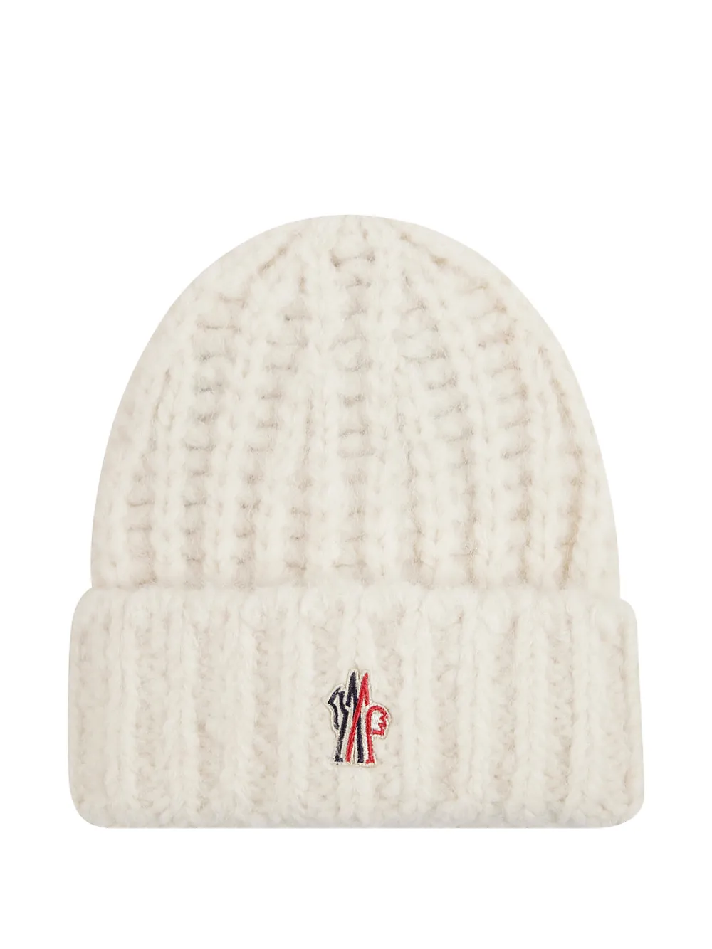Moncler Grenoble logo-patch beanie hat - Toni neutri