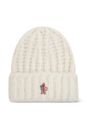 Moncler Grenoble logo-patch Beanie Hat | Neutrals | FARFETCH ZA