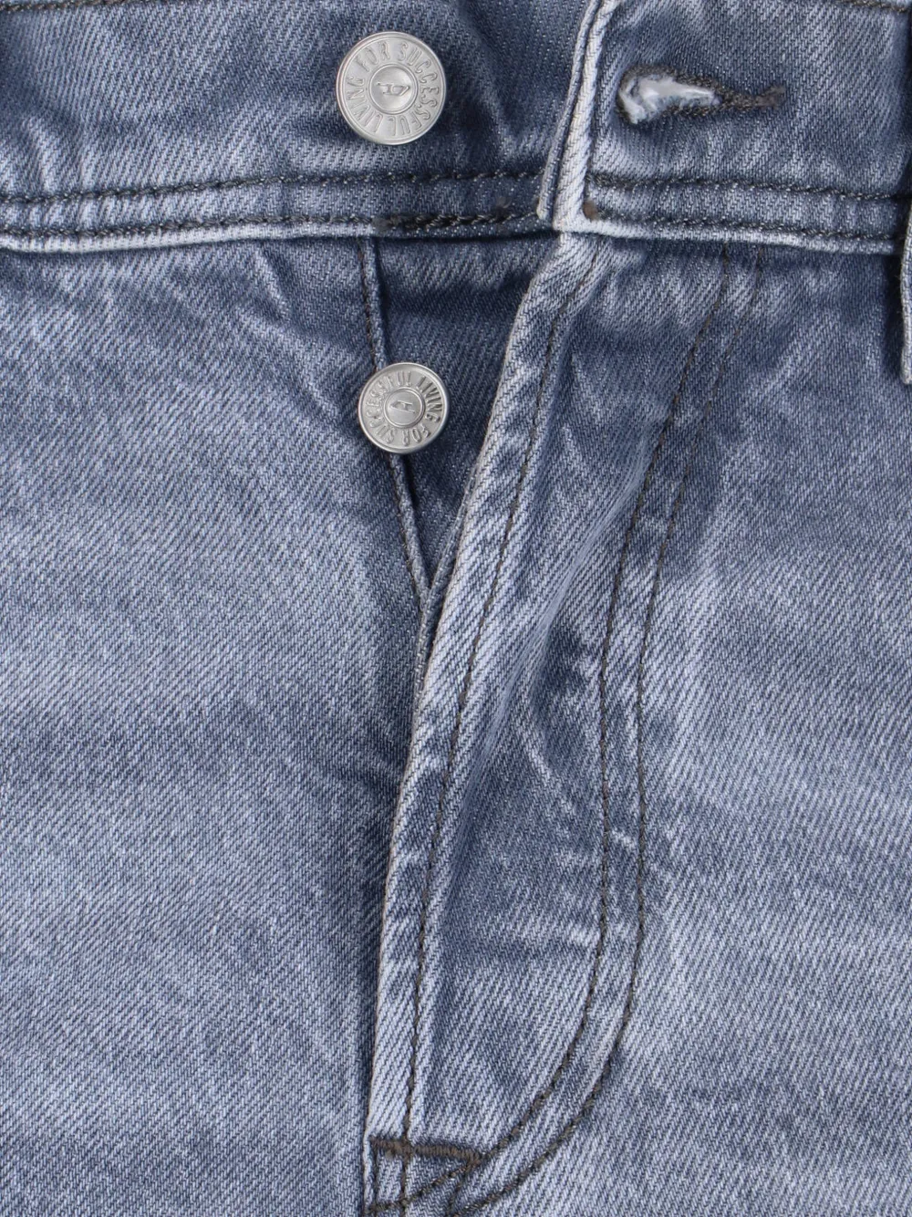 Diesel Jeans met knoop- en ritssluiting Blauw