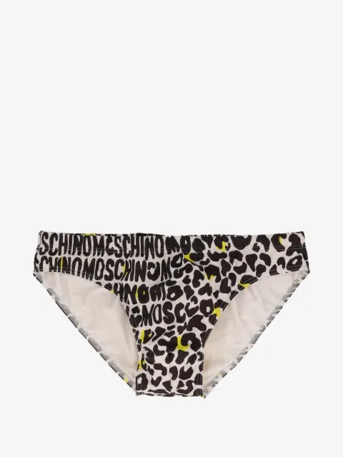 Moschino Pre-Owned logo animal-print swim trunks