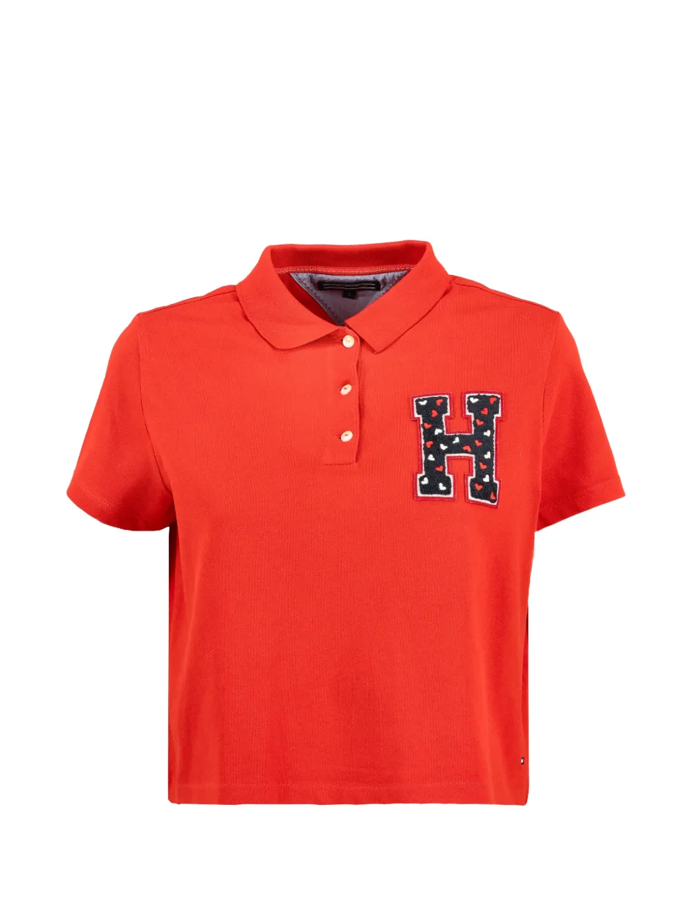 Tommy Hilfiger letter-appliqué polo top - Rosso