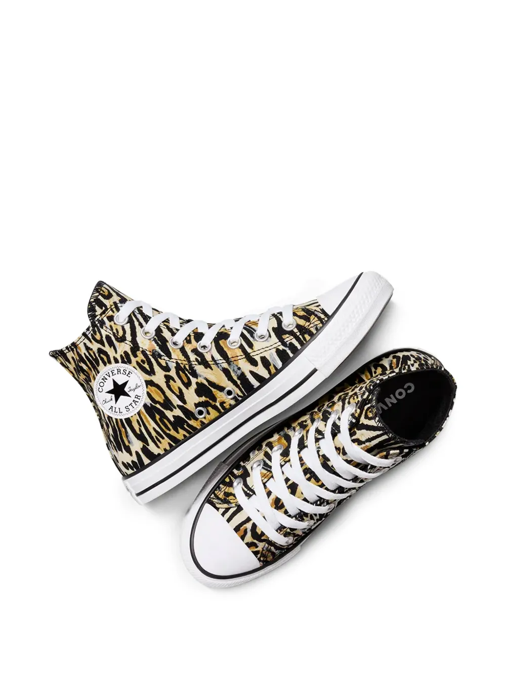 Converse leopard-print high-top sneakers Beige