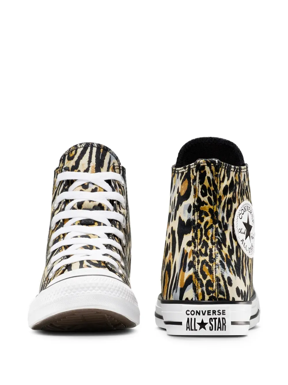 Converse leopard-print high-top sneakers Beige
