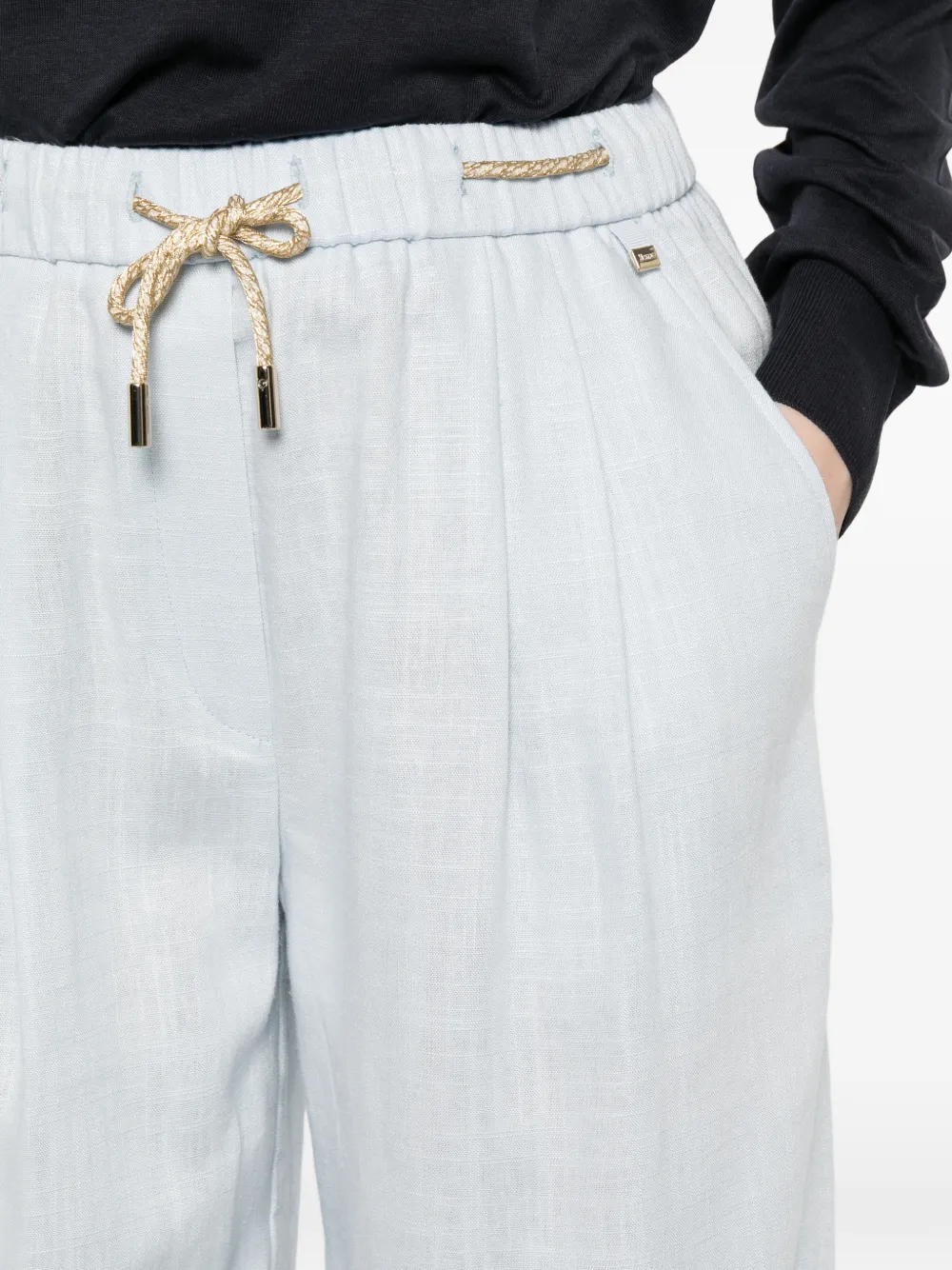 Herno Polyamide Elastane Drawstring-fastening Trousers In Blue