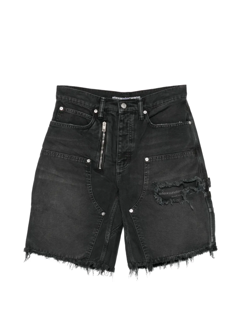 Alexander Wang Zip Mid-Rise Carpenter Shorts - Nero