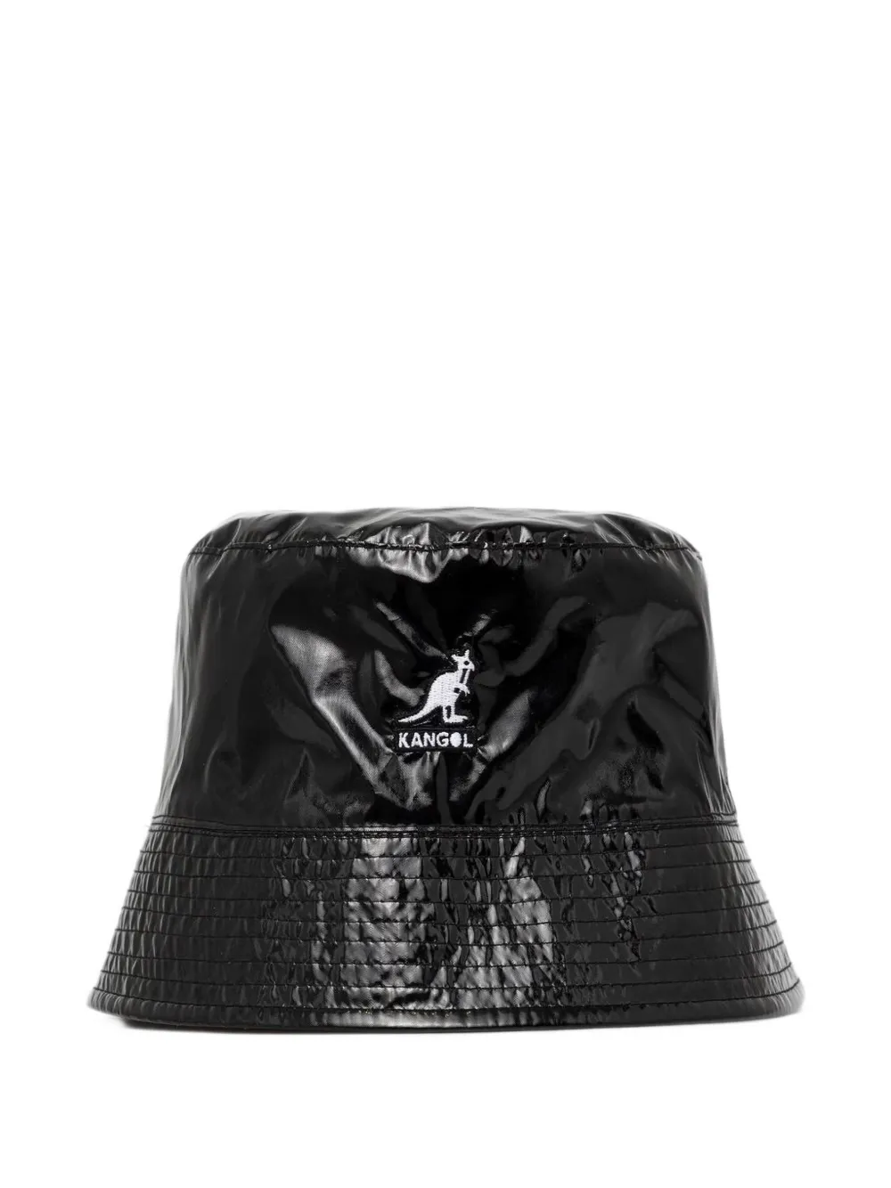 Kangol logo-embroidered reversible bucket hat Zwart
