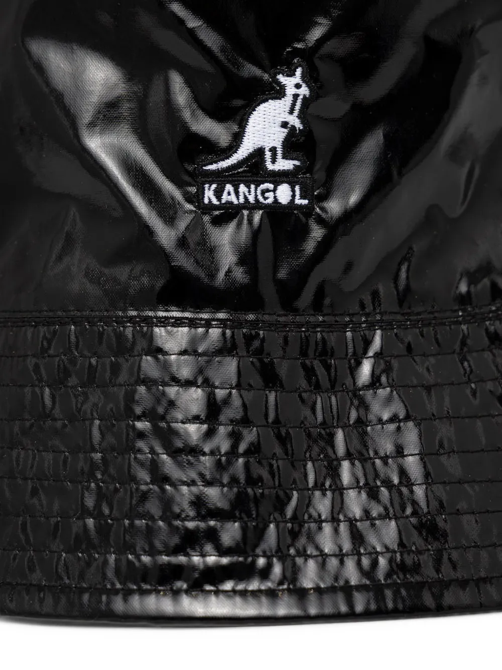 Kangol logo-embroidered reversible bucket hat Zwart