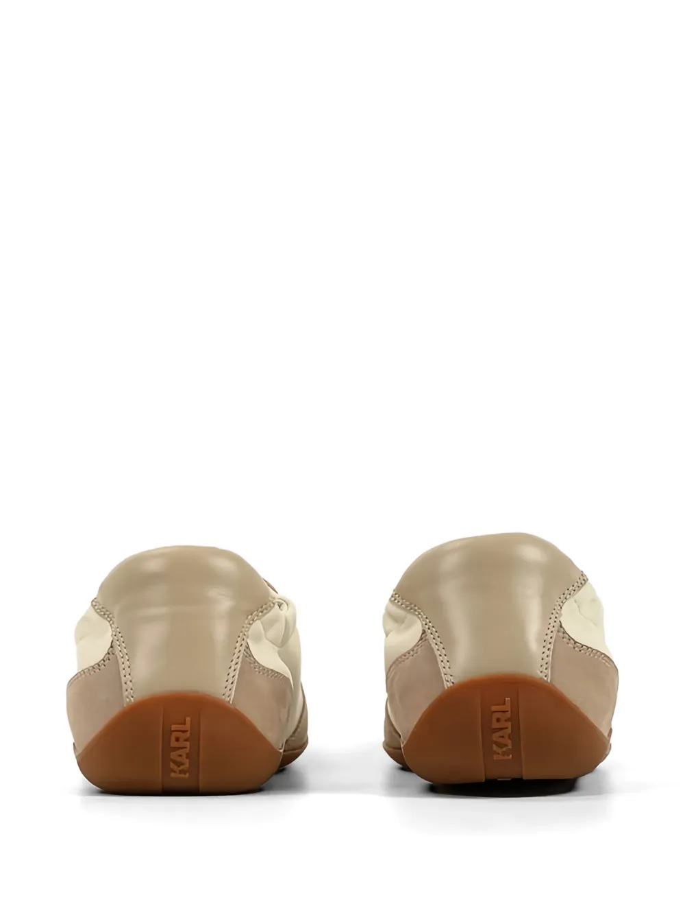 Karl Lagerfeld Altia lace-up leather sneakers Beige