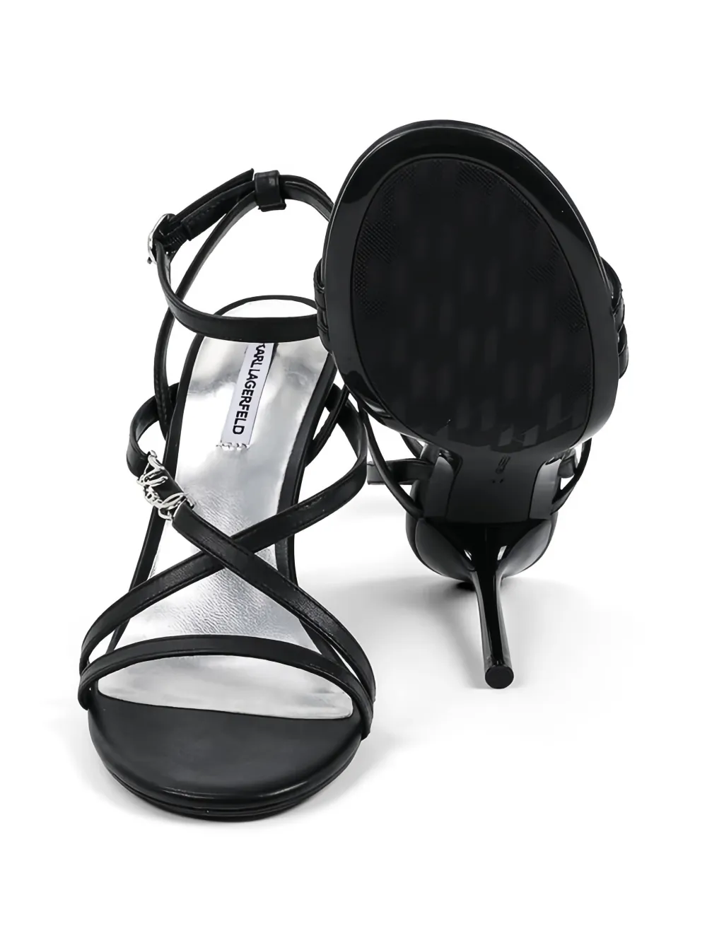 Karl Lagerfeld logo strap sandals Zwart