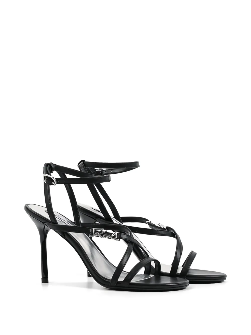 Karl Lagerfeld logo strap sandals Zwart