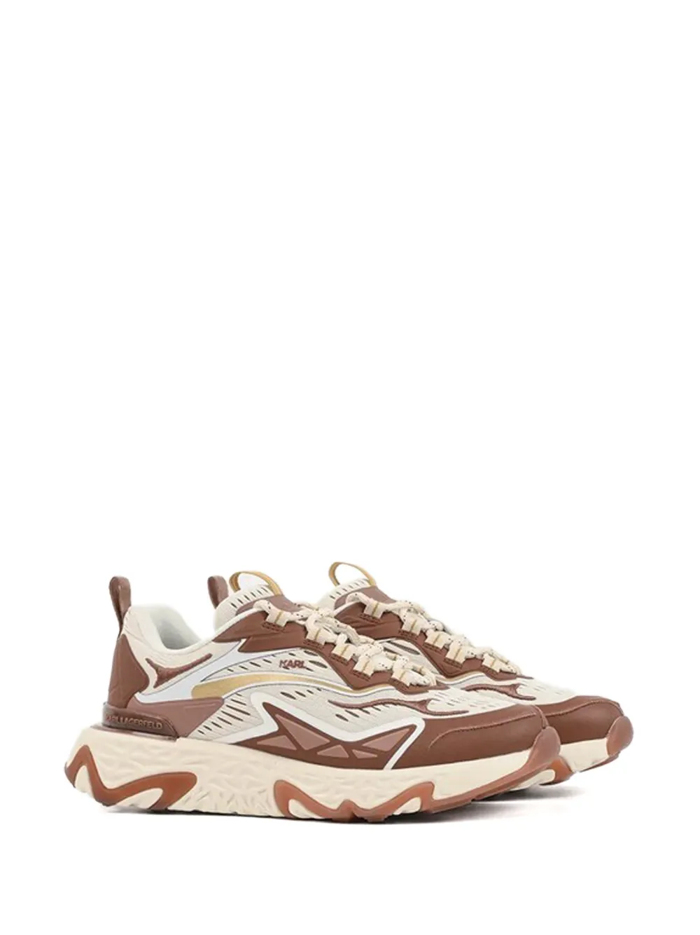 Karl Lagerfeld Sneakers met vlakken en textuur Bruin