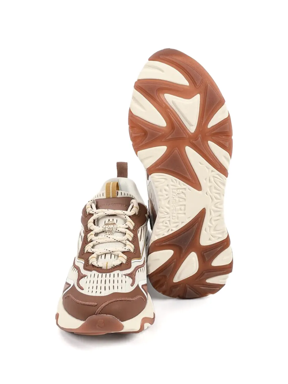 Karl Lagerfeld Sneakers met vlakken en textuur Bruin