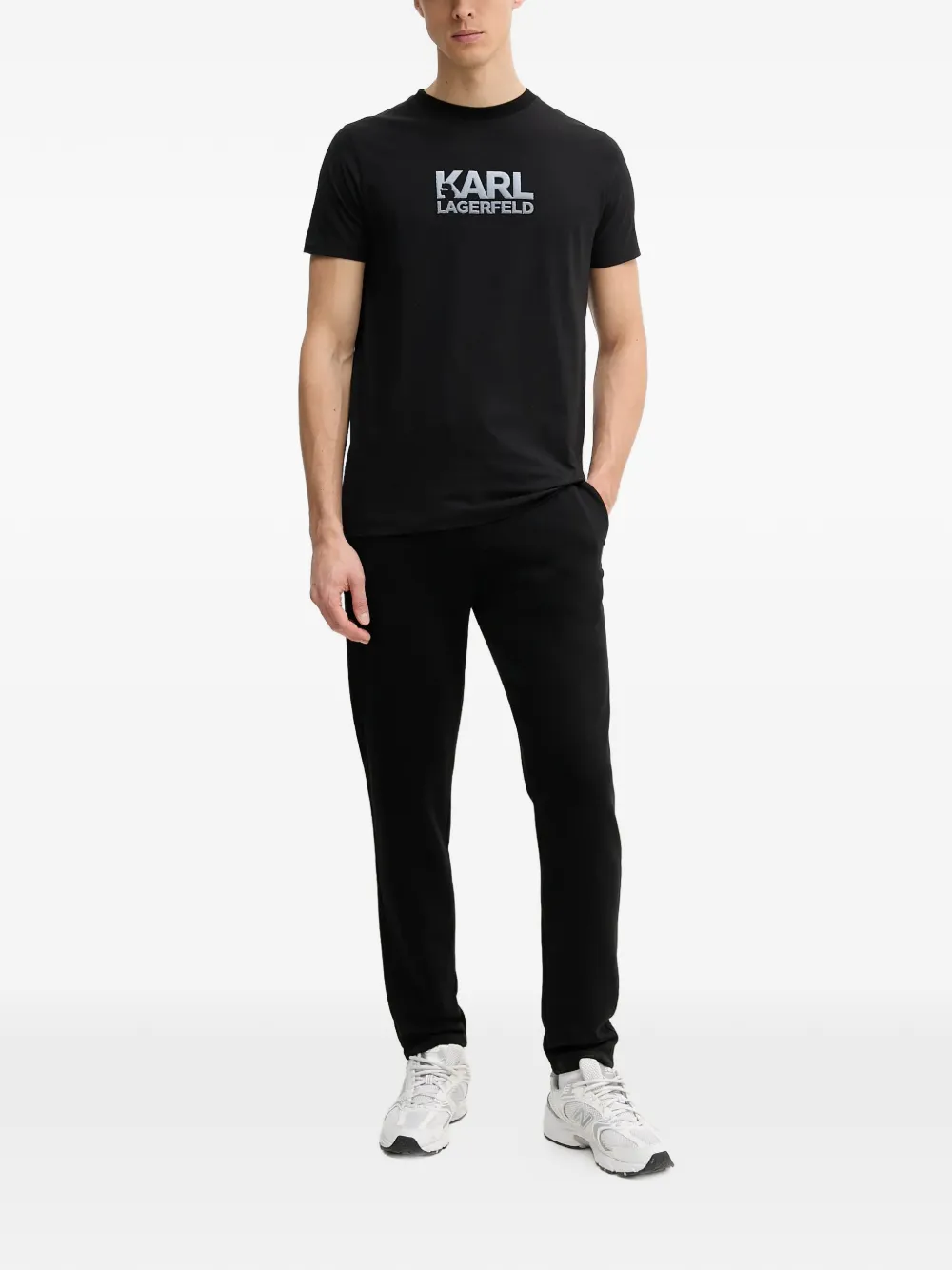 Karl Lagerfeld T-shirt met logoprint Zwart