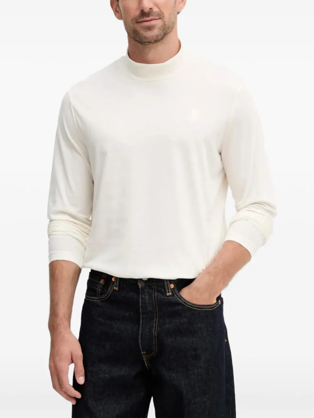 Karl Lagerfeld long-sleeve mock-neck T-shirt - Toni neutri