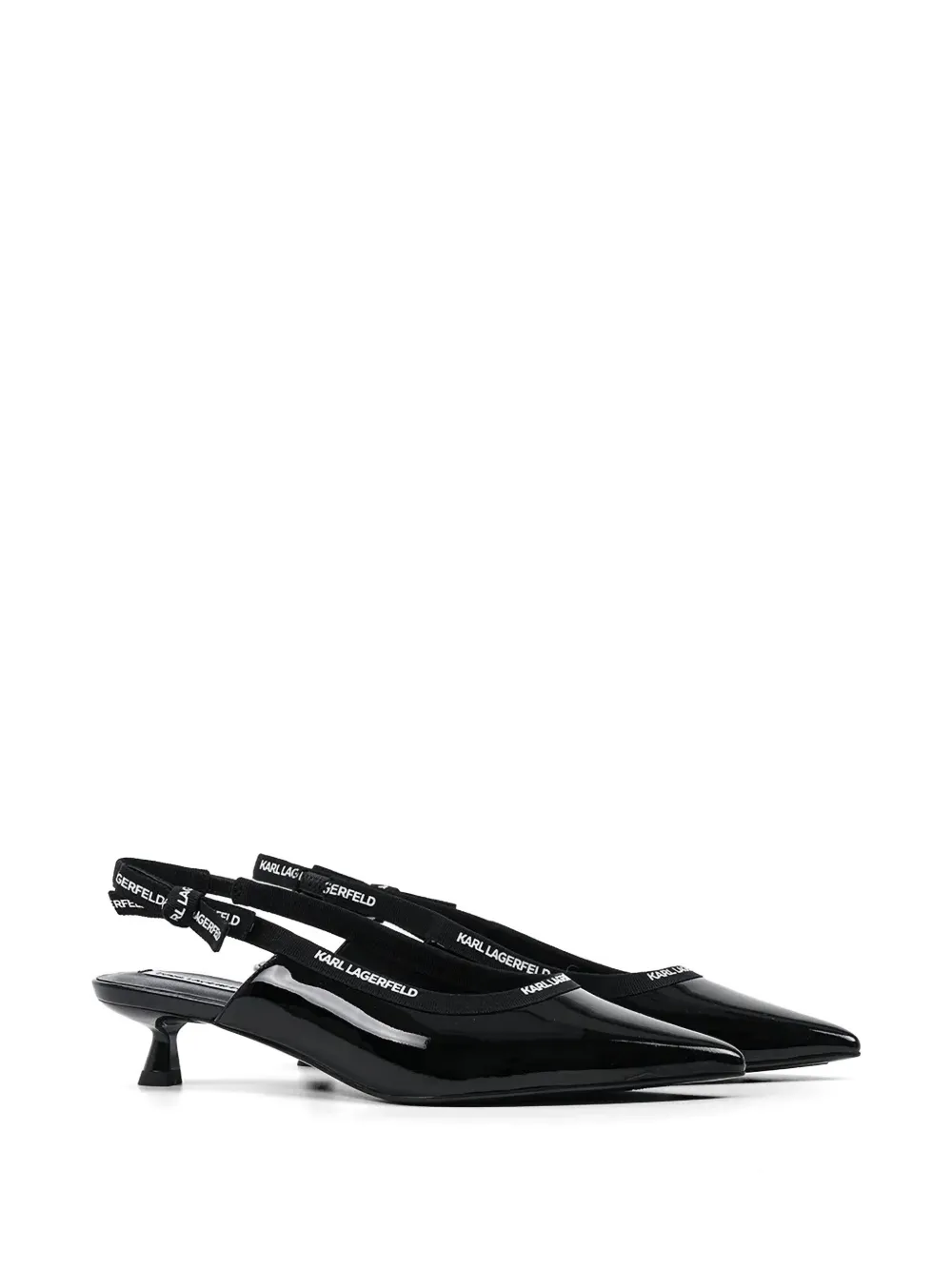 Karl Lagerfeld leather heeled pumps Zwart