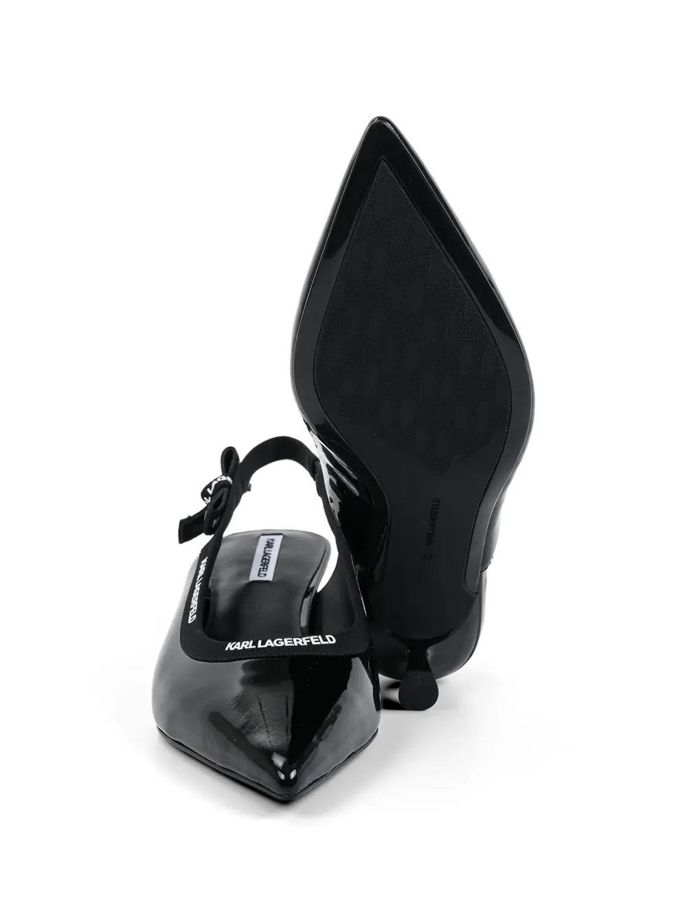 Karl Lagerfeld leather heeled pumps Zwart