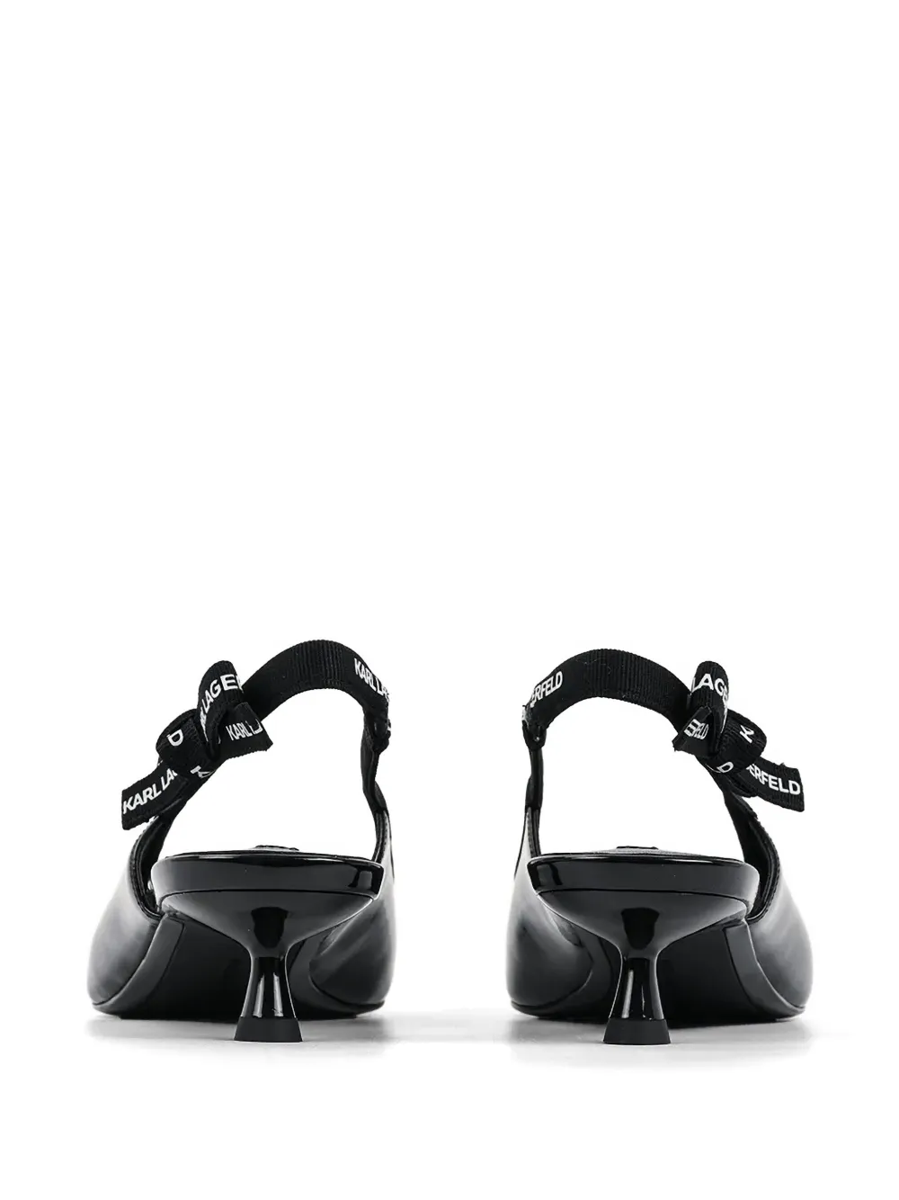 Karl Lagerfeld leather heeled pumps Zwart