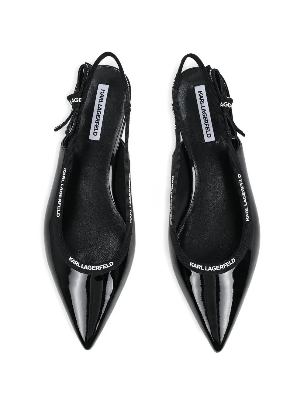 Karl Lagerfeld leather heeled pumps Zwart