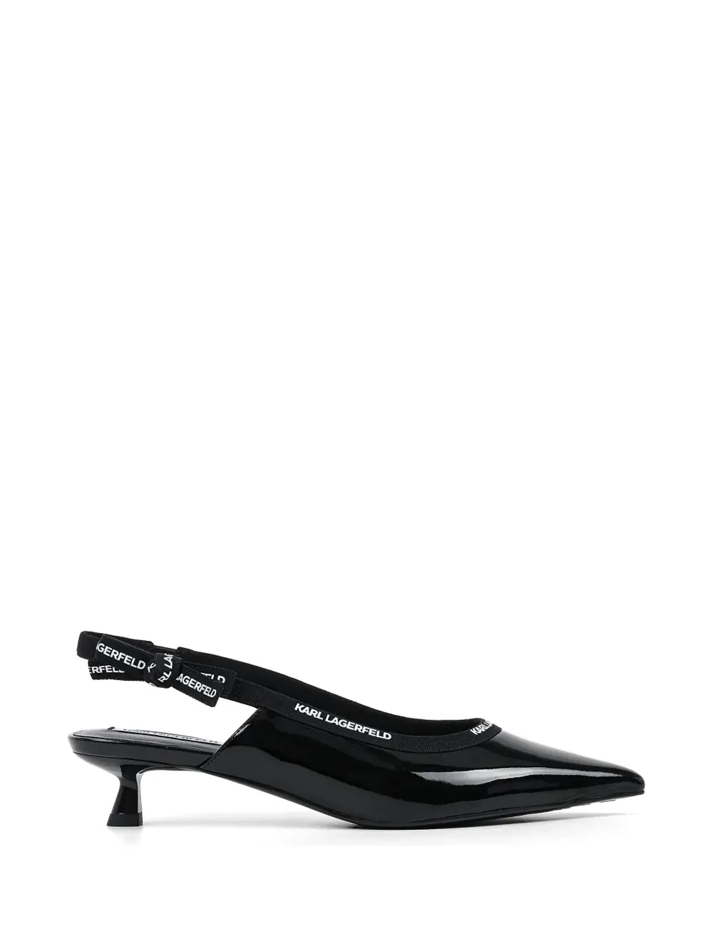 Karl Lagerfeld leather heeled pumps Zwart
