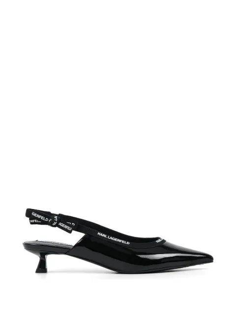 Karl Lagerfeld leather heeled pumps