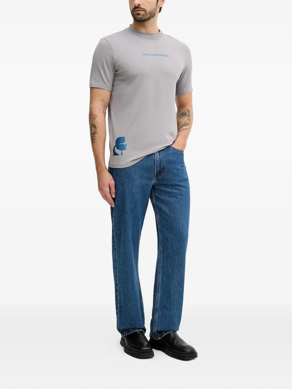 Karl Lagerfeld T-shirt met logoprint Grijs