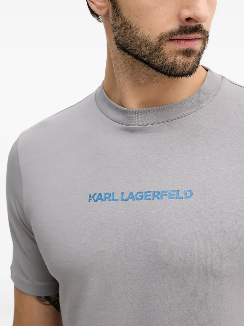 Karl Lagerfeld T-shirt met logoprint Grijs