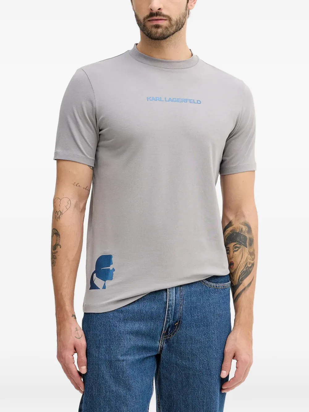 Karl Lagerfeld KL logo-print t-shirt - Grigio