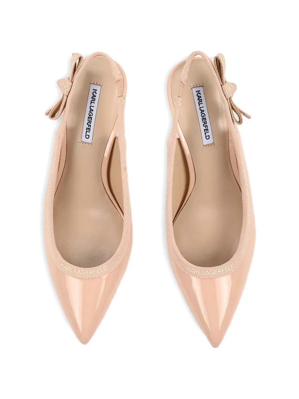 Karl Lagerfeld logo-trim slingback heeled pumps Roze