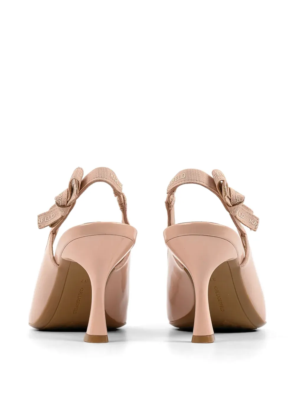 Karl Lagerfeld logo-trim slingback heeled pumps Roze