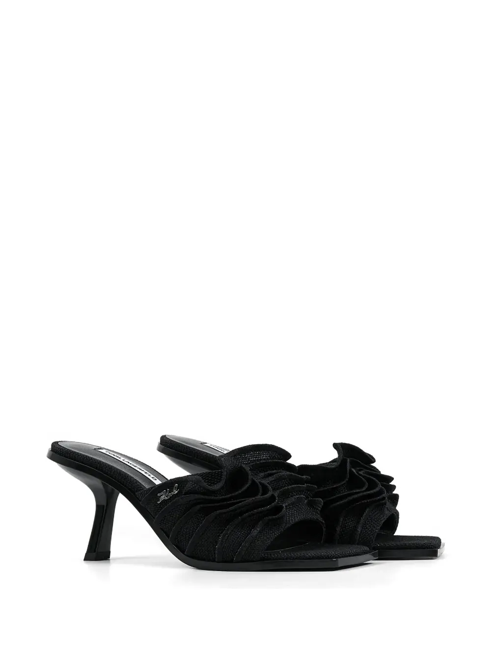 Karl Lagerfeld 60mm Karmel ruched heeled sandals Zwart
