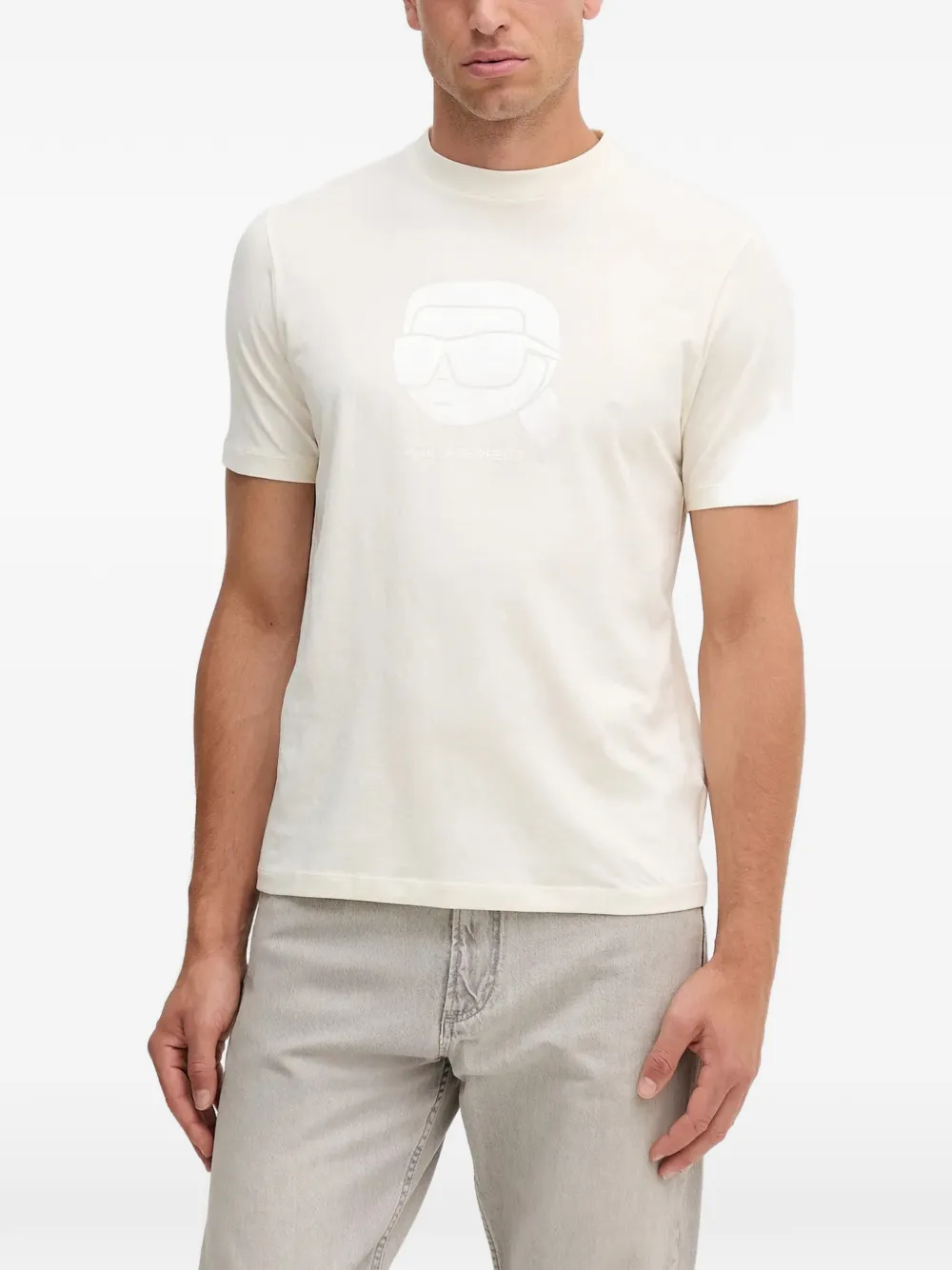 Karl Lagerfeld embossed-logo t-shirt - Toni neutri