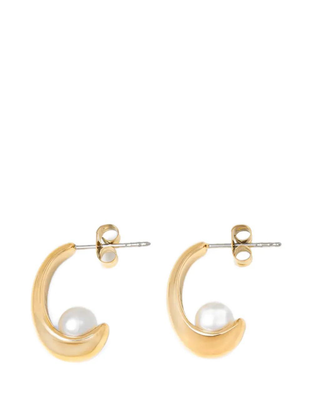 Karl Lagerfeld pearl-embellished crescent earrings - Oro
